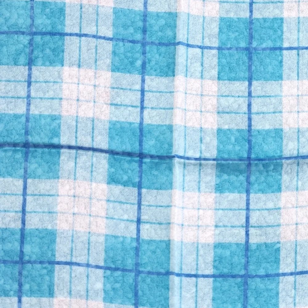 Anthropologie Blue Plaid Silk Neck Scarf 🩵